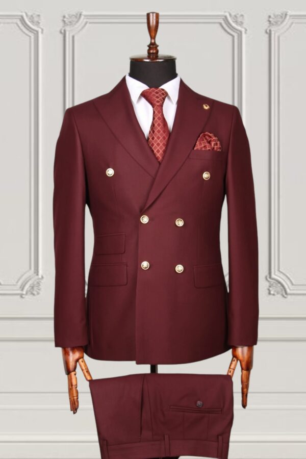 burgundy suit