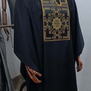 Black Agbada With Embroidery Design