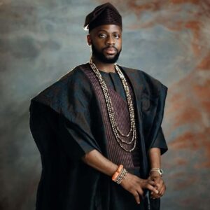 Black Agbada with Red Embroidery Design | African Men's Clothing | Nigerian Traditional Outfit | Custom Wedding Attire