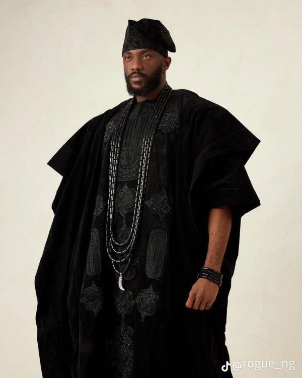 Black Agbada Design | African Men's Clothing | Nigerian Traditional Outfit | Custom Wedding Attire - Image 2