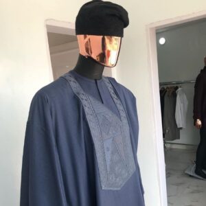 DARK NAVY BLUE AGBADA STYLE FOR MEN