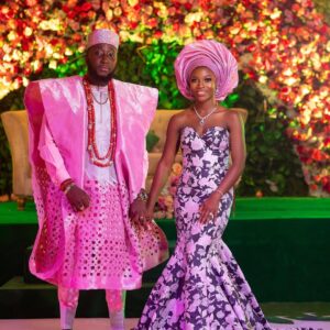 Pink Agbada Style For Couples