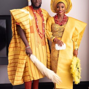 Yellow Agbada Design for Groom