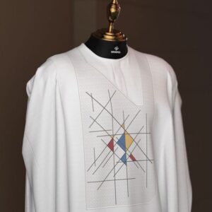 White With Gold Agbada Design