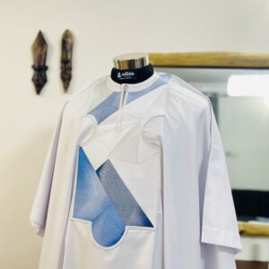 White Agbada With Gold Design | White Short Sleeve Agbada Style | White  Agbada Design| Wedding Agbada Style | Wedding Agbada Style For Men| Traditional African Attire