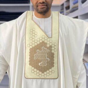 Wedding Agbada With Gold Design