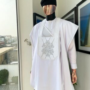 White Agbada Style for guys