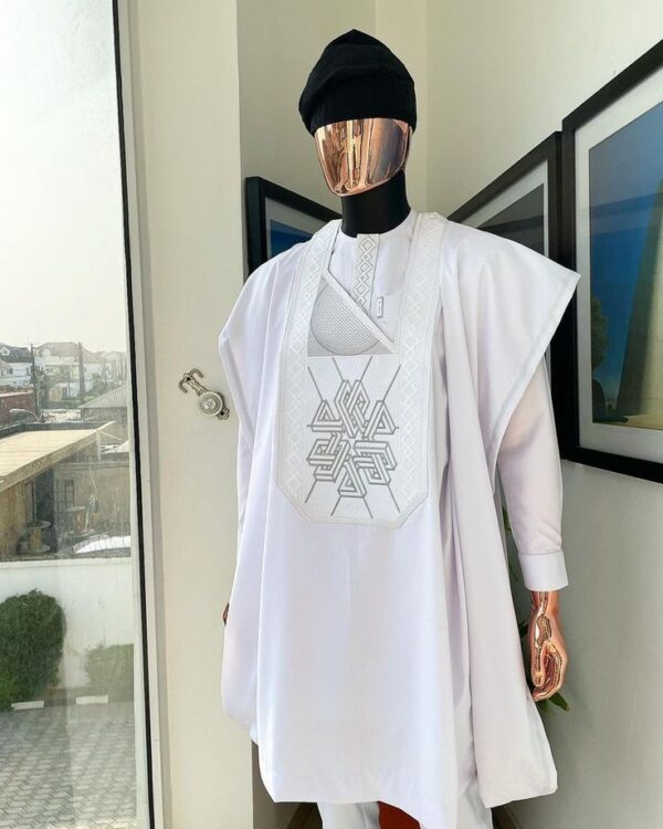 White Agbada Style for guys