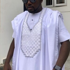 White Embroidered Agbada Design | White Agbada with Gold Design| White And Gold Traditional Attire| Wedding White Agbada Style|African Traditional Wedding AttireTraditional Wedding Attire