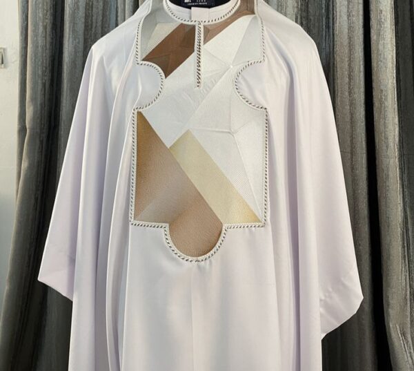 Cream And Gold Agbada For Men