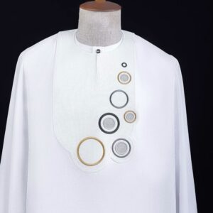 White Embroidered Agbada Design | White Agbada with Gold Design| White And Gold Traditional Attire| Wedding White Agbada Style|African Traditional Wedding Attire