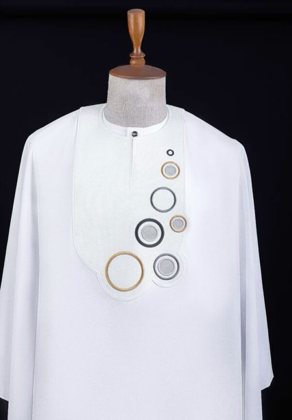 White Embroidered Agbada Design | White Agbada with Gold Design| White And Gold Traditional Attire| Wedding White Agbada Style|African Traditional Wedding Attire