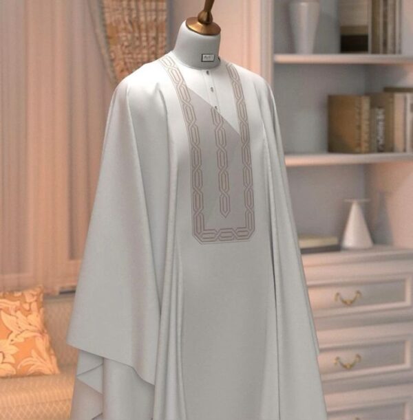 Beige Colour Agbada with Tan Brown Embroidered Design | African Men's Clothing | Agbada Design for Men | Agbada Styles for Men | Nigerian Traditional Outfit | African agbada style | Custom Wedding Attire.