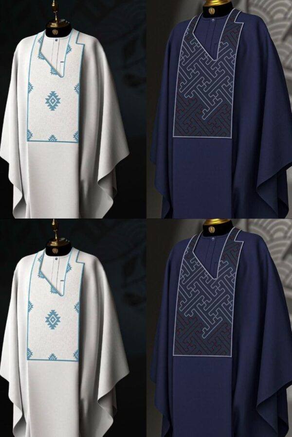 Latest Beige Colour Agbada with Gold Embroidered Design | African Men's Clothing - Image 4