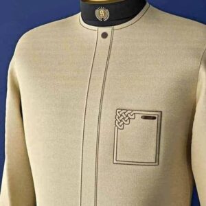 Beige Kaftan Wear With Dark Chocolate Design