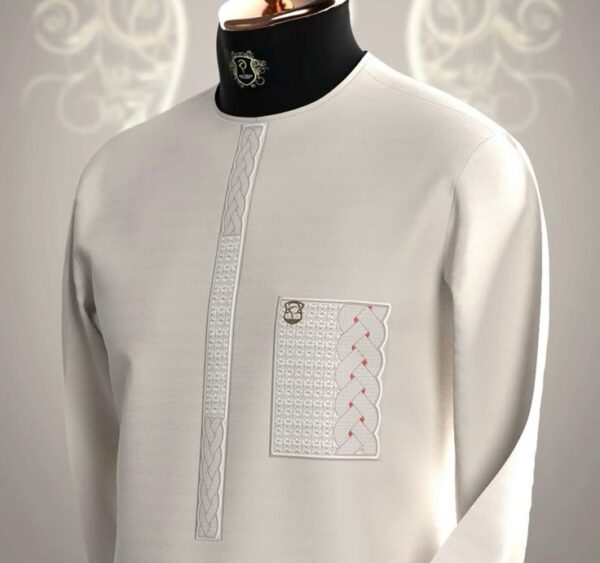 Beige Senator Wear With Beige Off White Red Design | Latest Men Senator Style | Latest Senator Style For Men | Latest Senator Wears For Guys | Trending Senator Style For Men