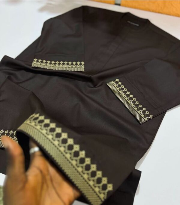 Black Colour Senator Wears With Gold Embroidery