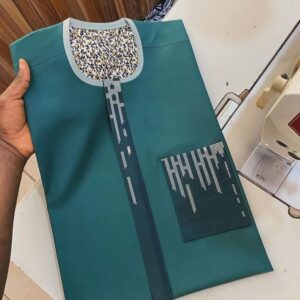 Green Senator Wear With Light Grey Design | Green Senator Style For Male | Latest Senator Style For Men | Trending Senator Style For Men