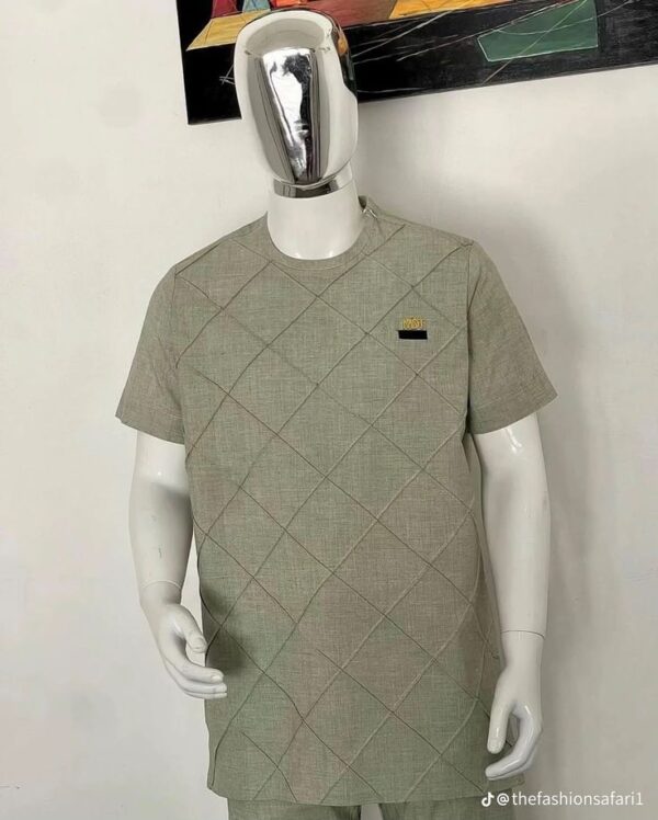 Grey Colour Kaftan Wear With Black Design