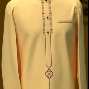Long Sleeve Beige Kaftan Wear With Gold Design | Trending Senator Style For Male | Senator Styles For Men| Latest Senator Styles