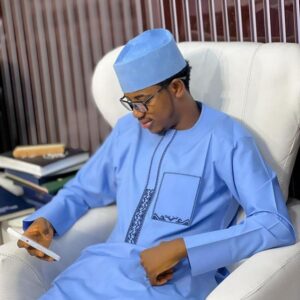 Sky Blue Senator Wear With Navy Blue Design | Long Sleeve Senator Style | Latest Men Senator Style | Sky Blue Senator Wear