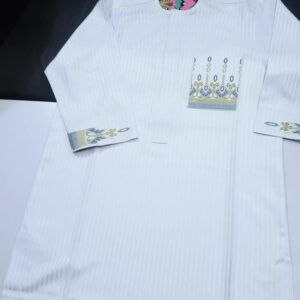 Stripe White Senator With Blue Gold Design