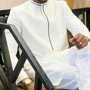 White Senator Wear With Black Design | Latest Men Senator Style | Men Senator Wears | Latest Senator Wears For Guys