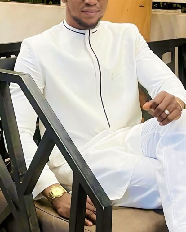 White Senator Wear With Black Design | Latest Men Senator Style | Men Senator Wears | Latest Senator Wears For Guys
