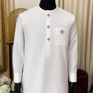 WhIte Senator Wear With Charcoal Black Design | Long Sleeve Senator Style For Male | Latest Senator Style For Men | Latest Senator Wears  For Guys