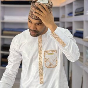 White Senator Wear With Gold Design | Latest Senator Style For Men | Latest Senator Wears  For Guys | Men Senator Wears