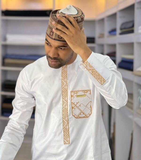 White Senator Wear With Gold Design | Latest Senator Style For Men | Latest Senator Wears  For Guys | Men Senator Wears