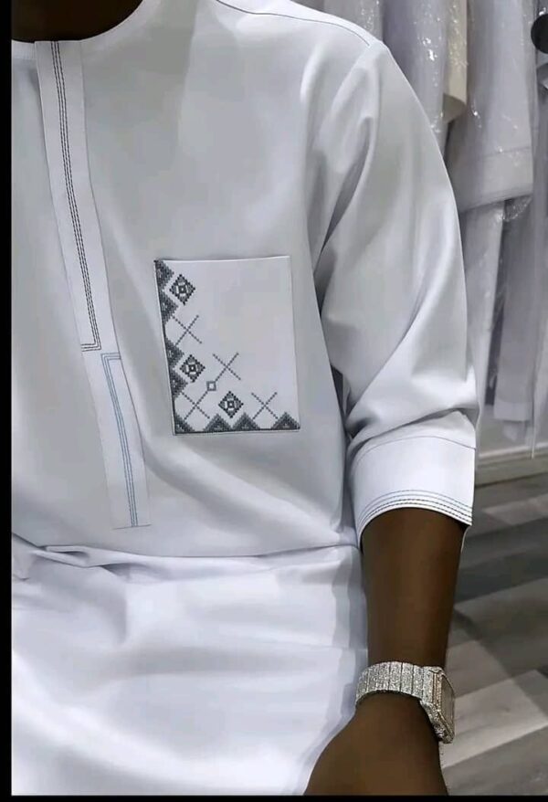 WhIte Senator Wears With Navy Blue Embroidery