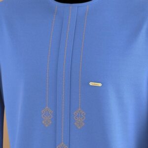 Sky Blue Senator Outfit With Gold Design